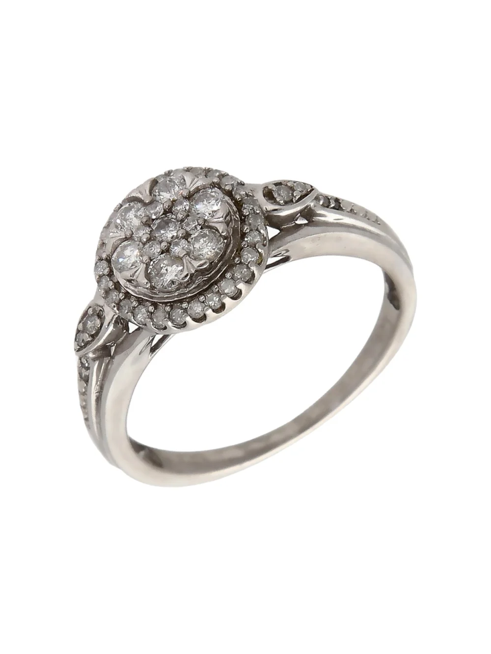 William May 9ct White Gold 0.56ct Diamond Cluster Ring