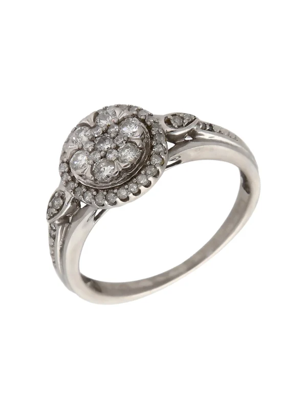 William May 9ct White Gold 0.56ct Diamond Cluster Ring