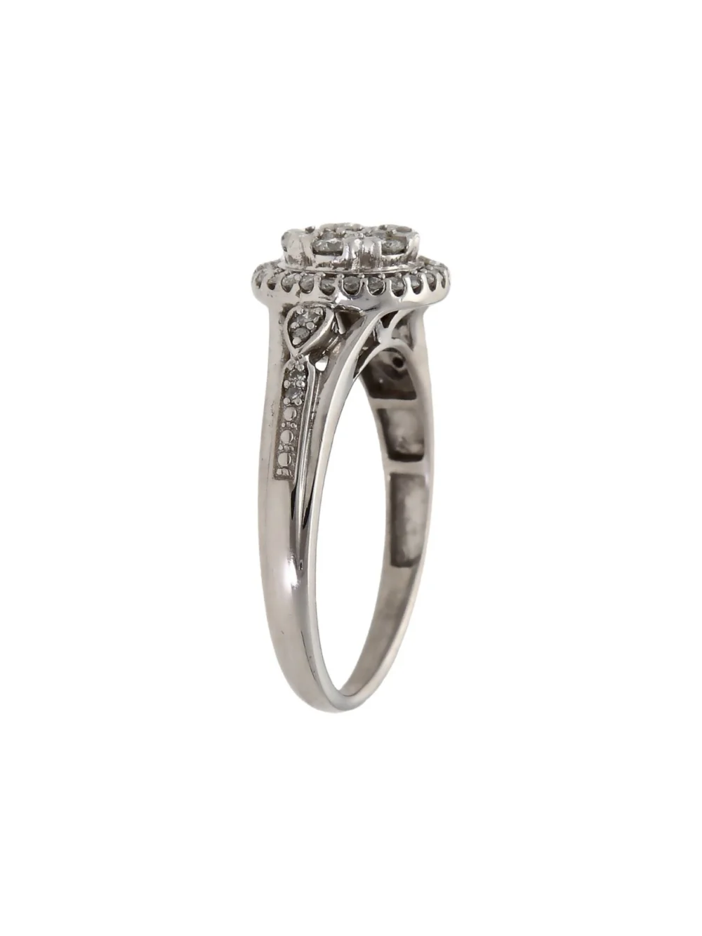 William May 9ct White Gold 0.56ct Diamond Cluster Ring, view 2