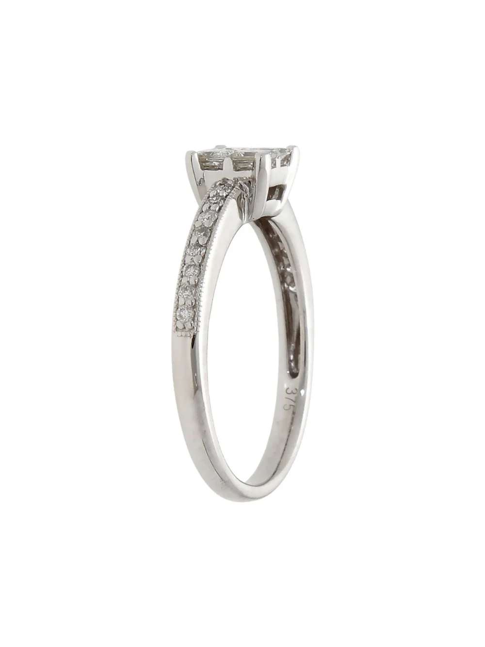 William May 9ct White Gold 0.60ct Mixed Cut Diamond Cluster Ring, view 2