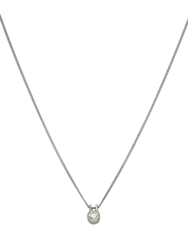 William May 9ct White Gold 0.67ct Diamond Solitaire Necklace