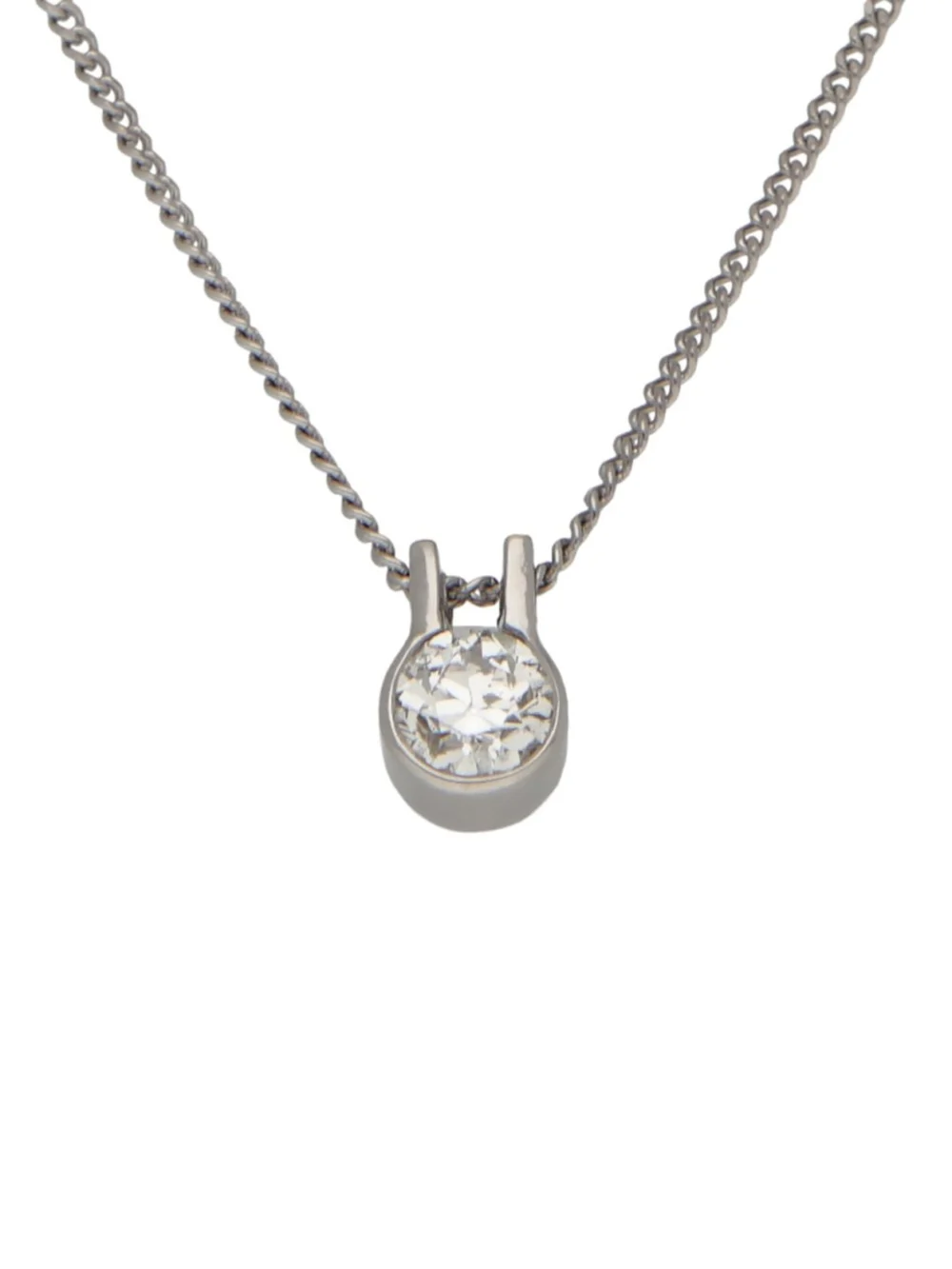 William May 9ct White Gold 0.67ct Diamond Solitaire Necklace, view 2