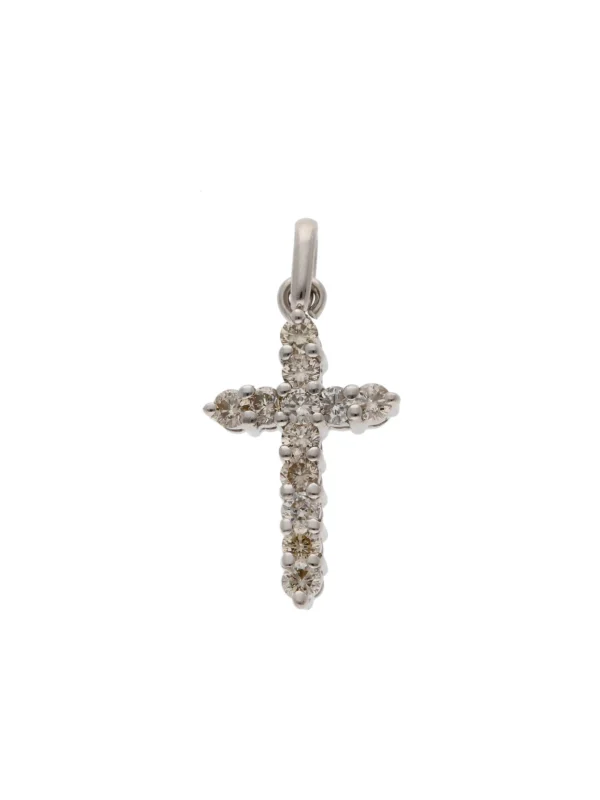 William May 9ct White Gold 0.75ct Diamond Cross Pendant