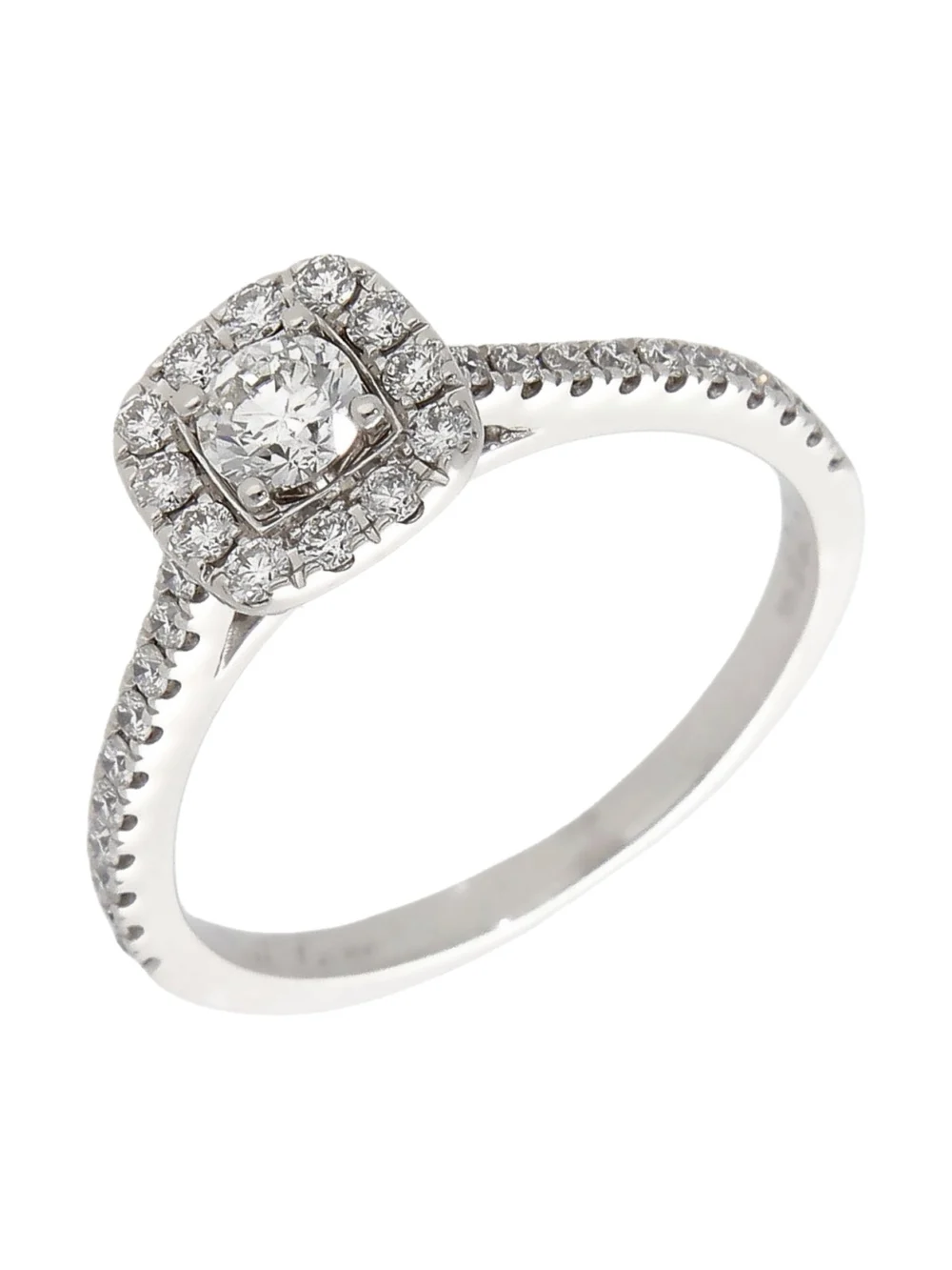 William May 9ct White Gold 0.75ct Diamond Halo Ring