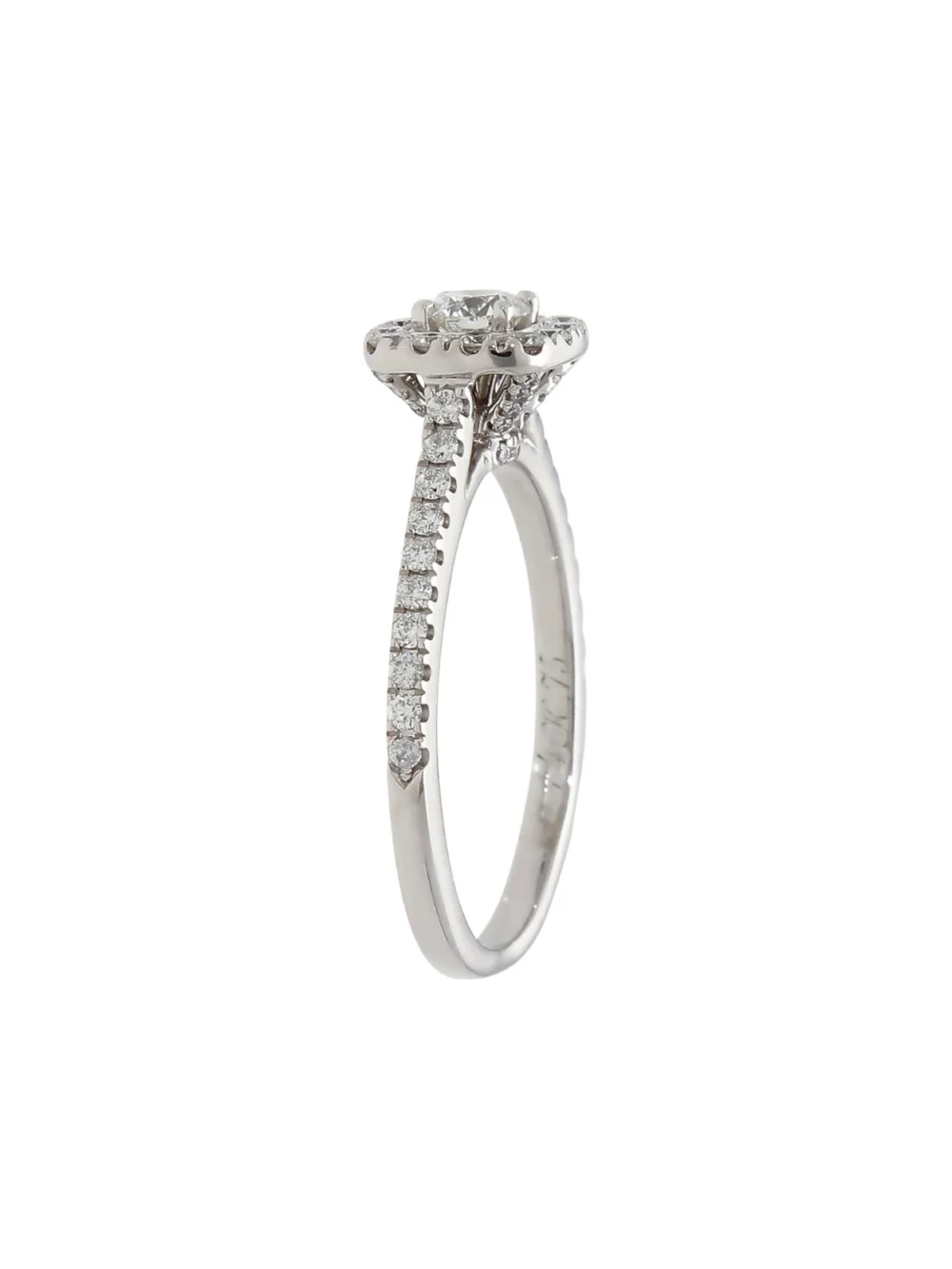 William May 9ct White Gold 0.75ct Diamond Halo Ring, view 2