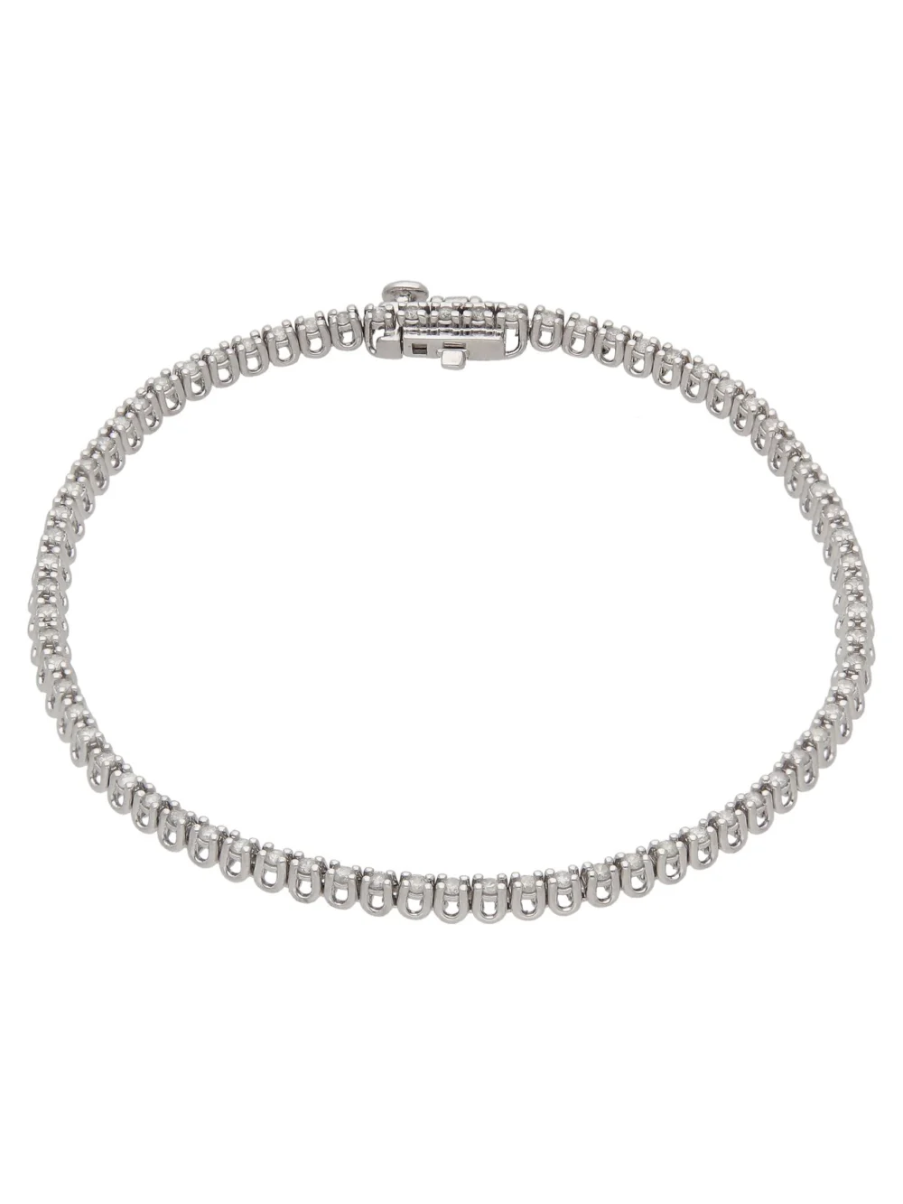 William May 9ct White Gold 1.00ct Diamond 7" Tennis Style Bracelet