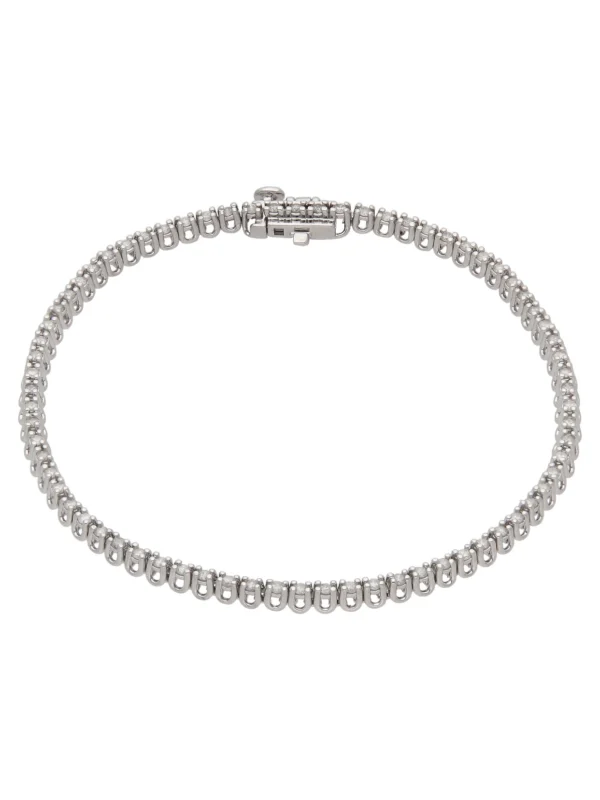 William May 9ct White Gold 1.00ct Diamond 7" Tennis Style Bracelet