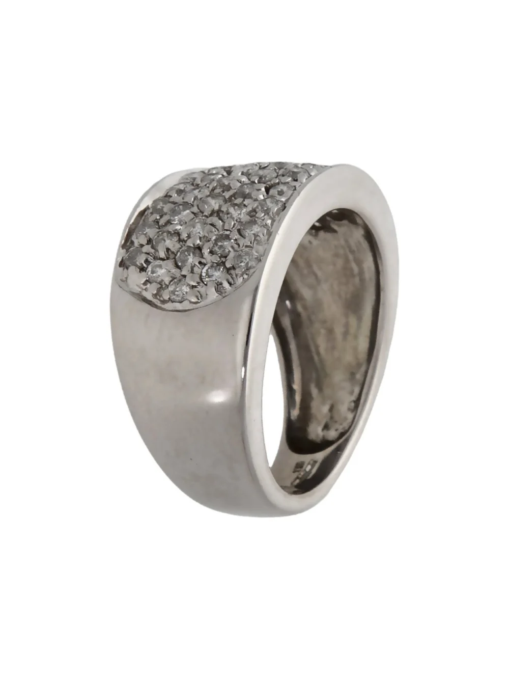 William May 9ct White Gold 1.00ct Diamond Wide Domed Band Ring, view 2