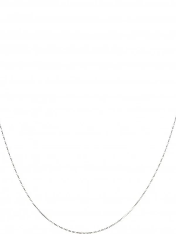 William May 9ct White Gold 20 Inch Diamond-Cut Curb Link Chain Necklace