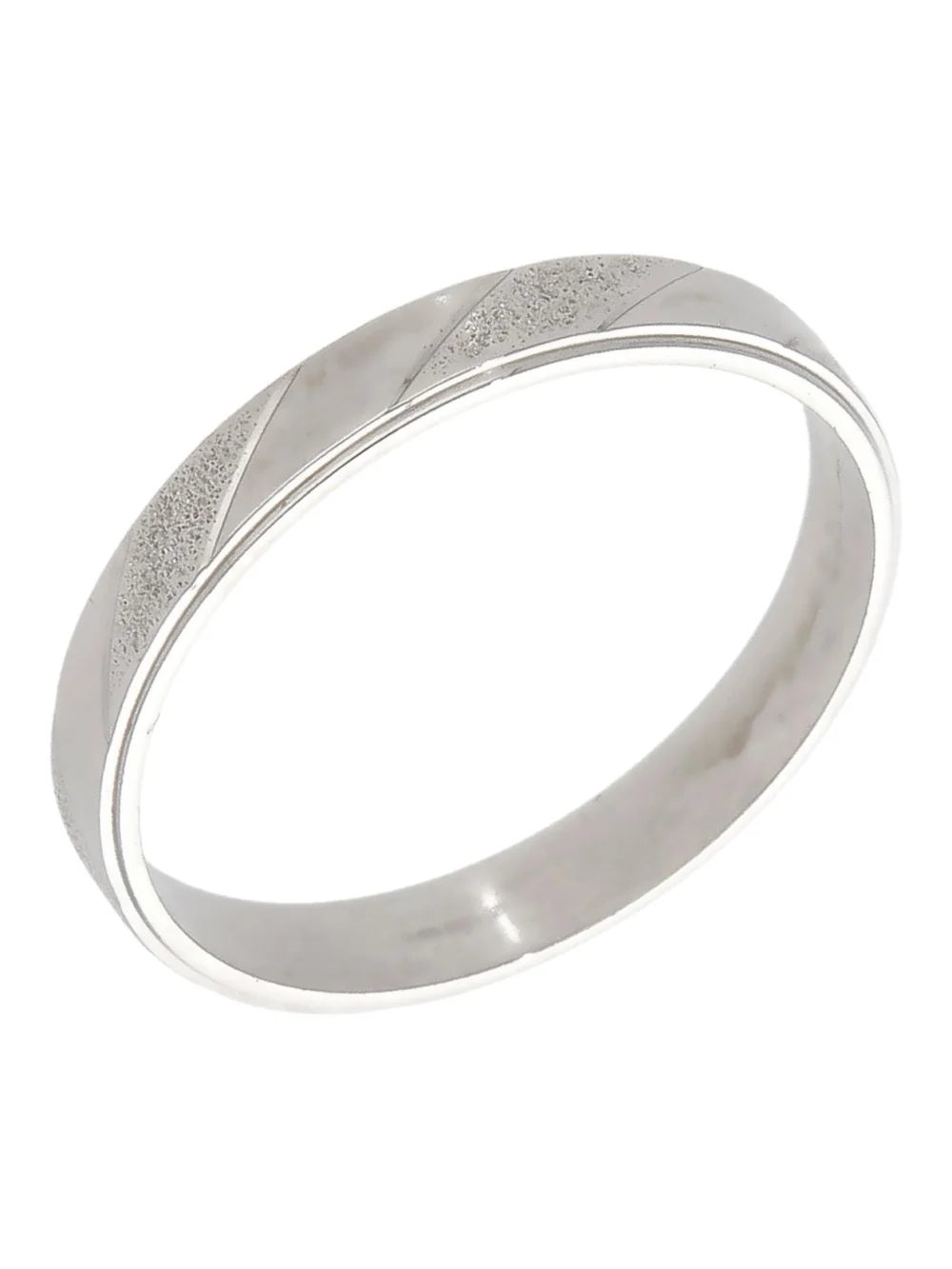 William May 9ct White Gold 3mm Patterned Wedding Band Ring