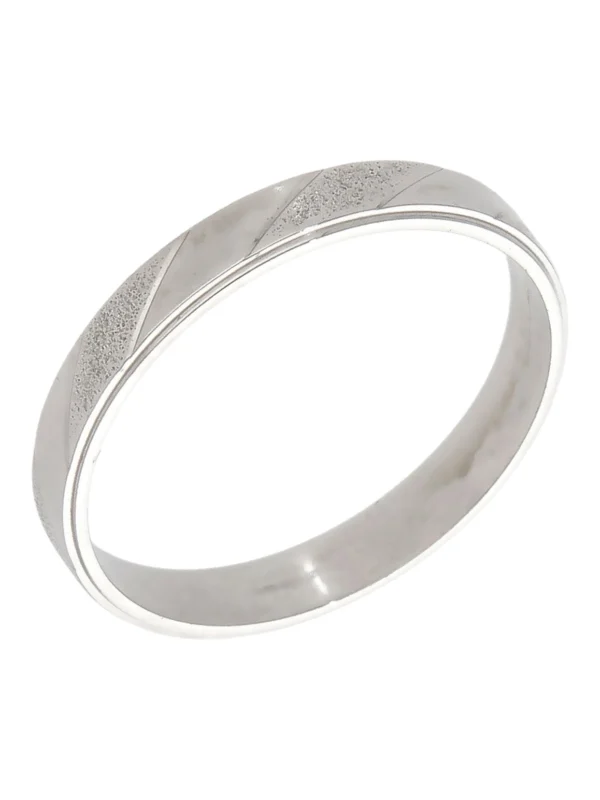 William May 9ct White Gold 3mm Patterned Wedding Band Ring
