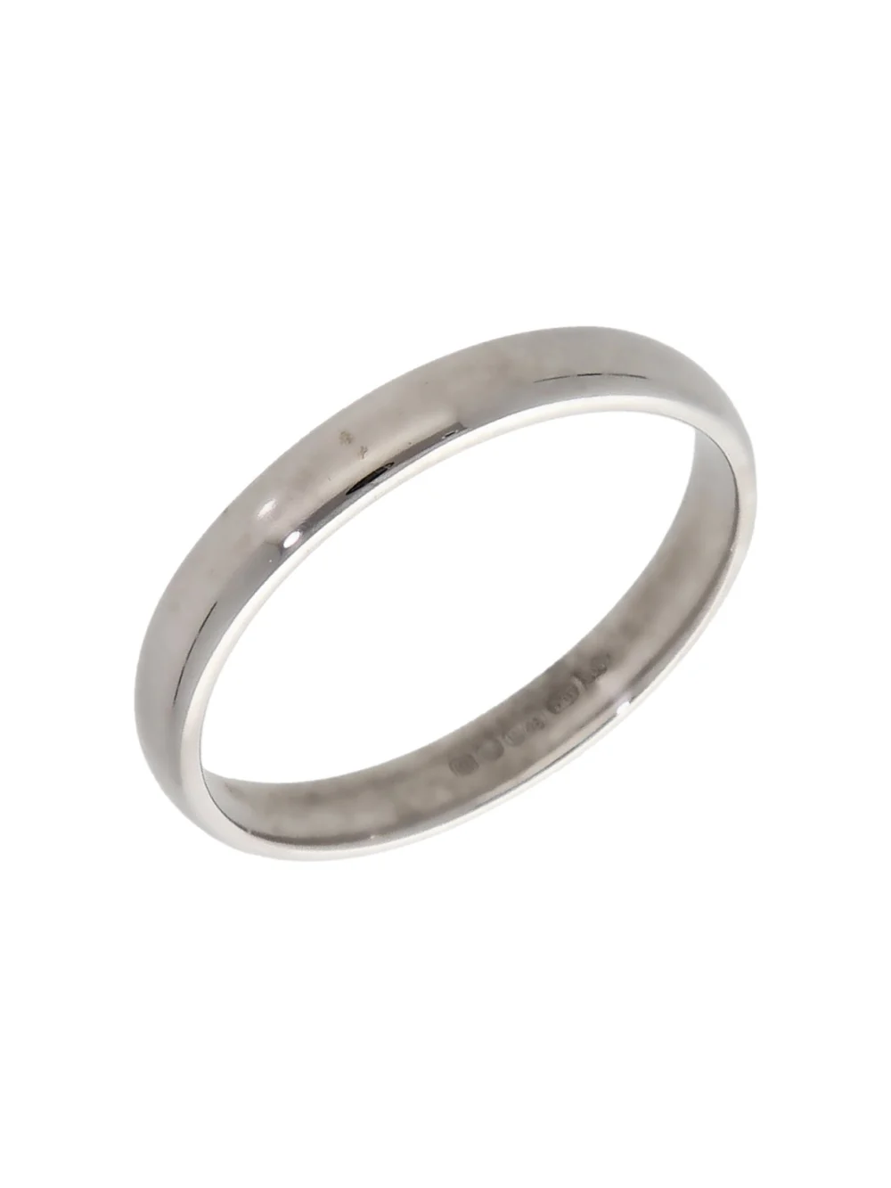 William May 9ct White Gold 3mm Wedding Band Ring