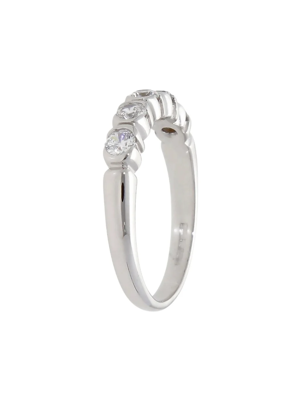William May 9ct White Gold 5 Stone Cubic Zirconia Eternity Ring, view 2