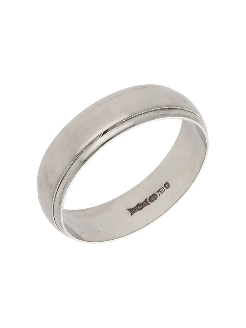 William May 9ct White Gold 6mm Lined Edge Wedding Band Ring