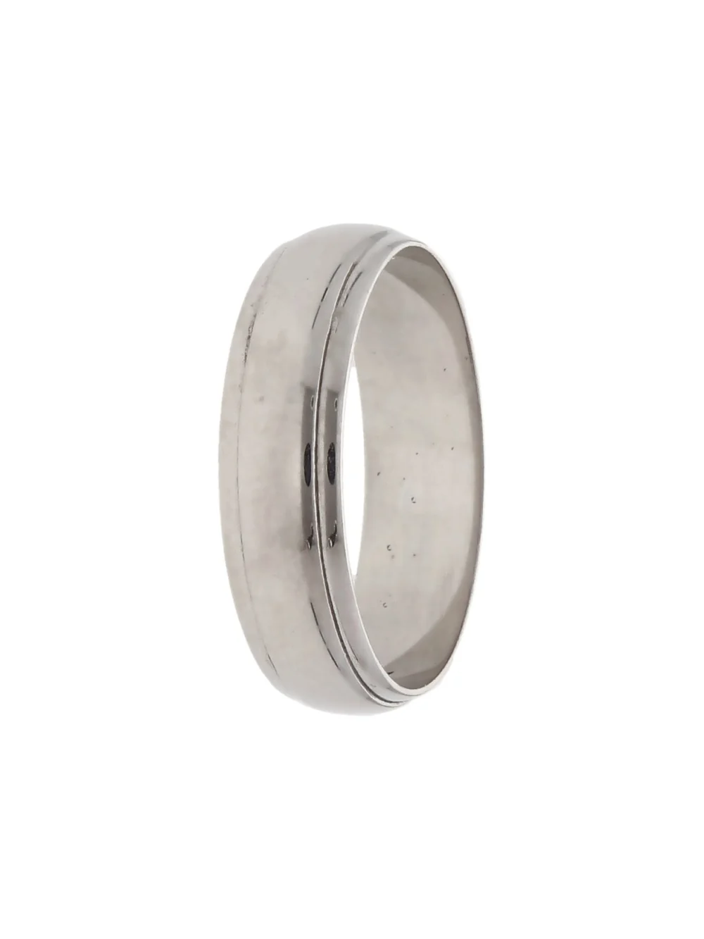William May 9ct White Gold 6mm Lined Edge Wedding Band Ring, view 2