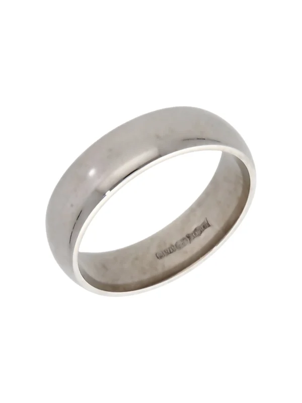 William May 9ct White Gold 6mm Wedding Band Ring