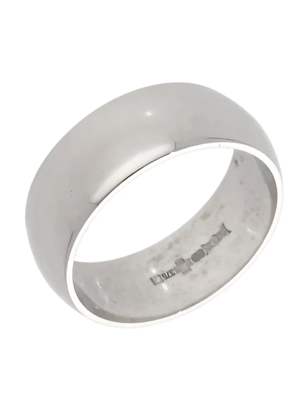 William May 9ct White Gold 8mm Wedding Band Ring