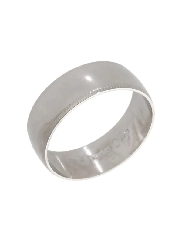 William May 9ct White Gold Beaded Edge 7mm Wedding Band Ring