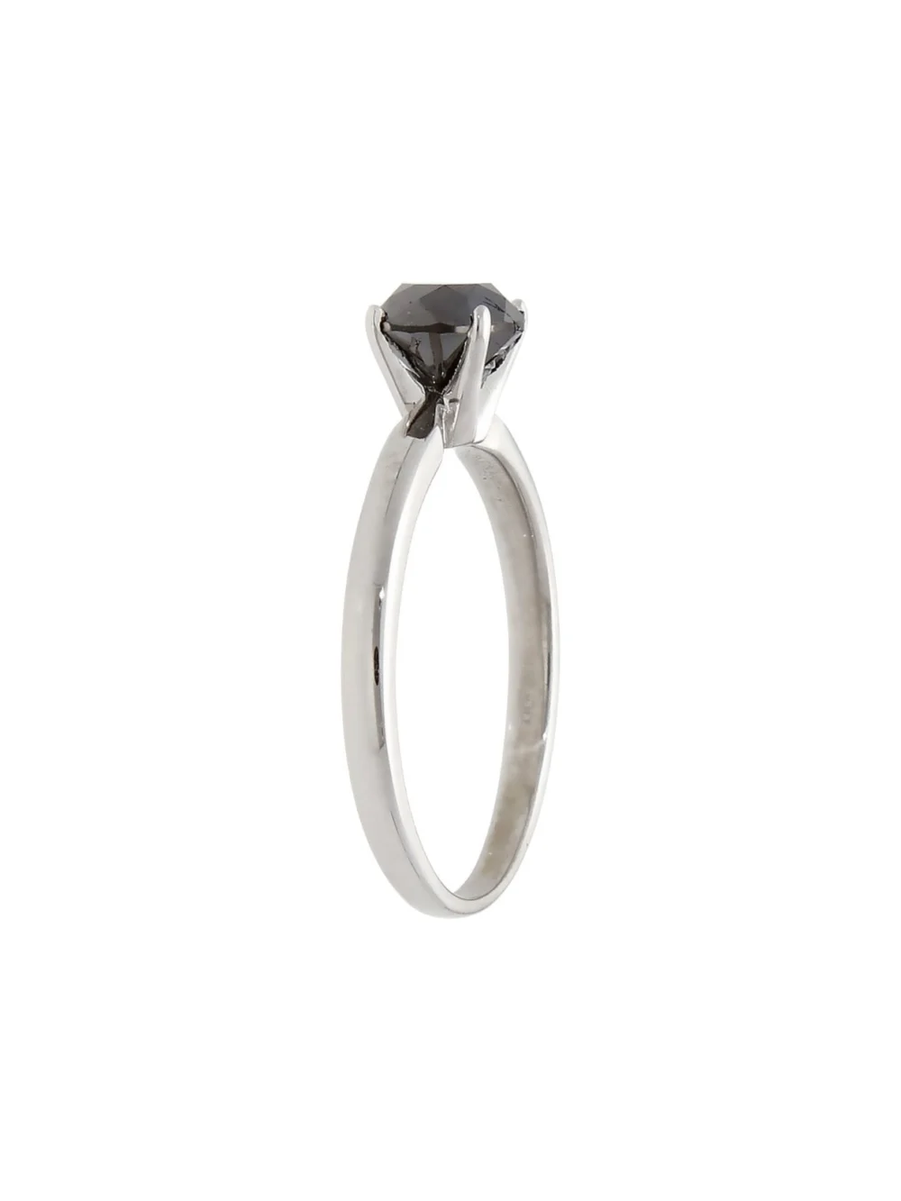 William May 9ct White Gold Black Diamond Solitaire Ring, view 2