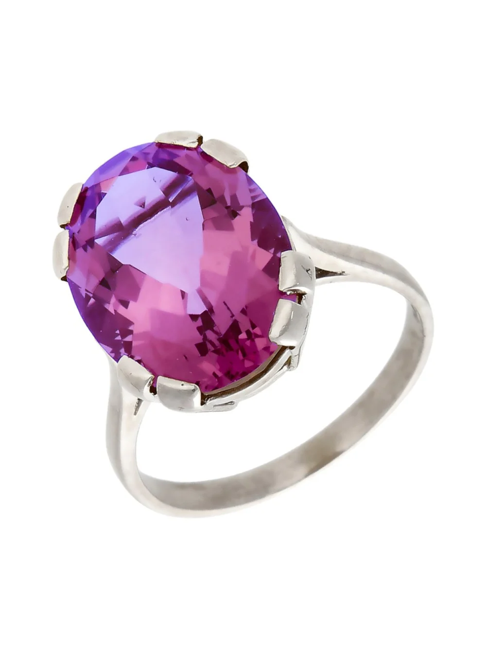 William May 9ct White Gold Colour Changing Gemstone Dress Ring, view 2