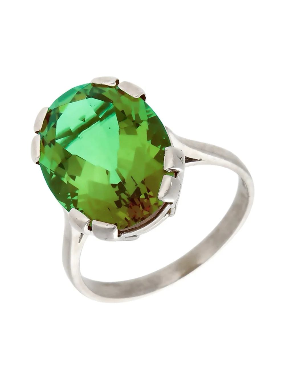 William May 9ct White Gold Colour Changing Gemstone Dress Ring, view 3