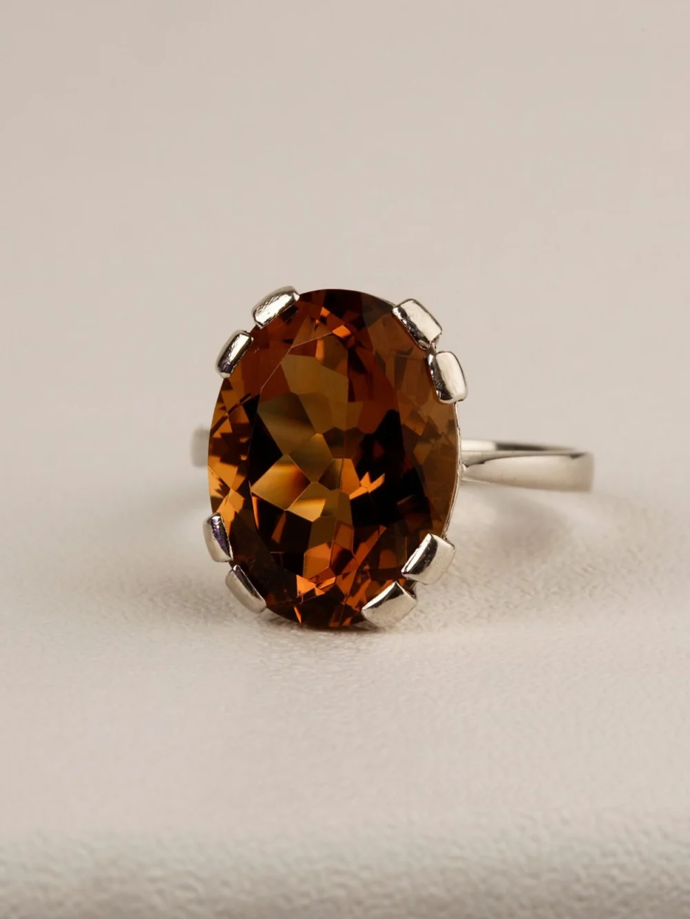 William May 9ct White Gold Colour Changing Gemstone Dress Ring, view 5