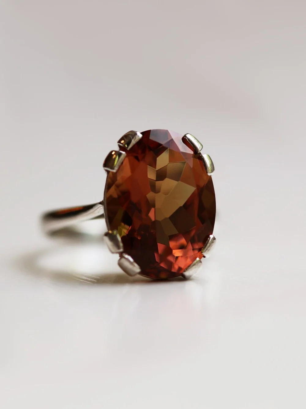 William May 9ct White Gold Colour Changing Gemstone Dress Ring, view 6