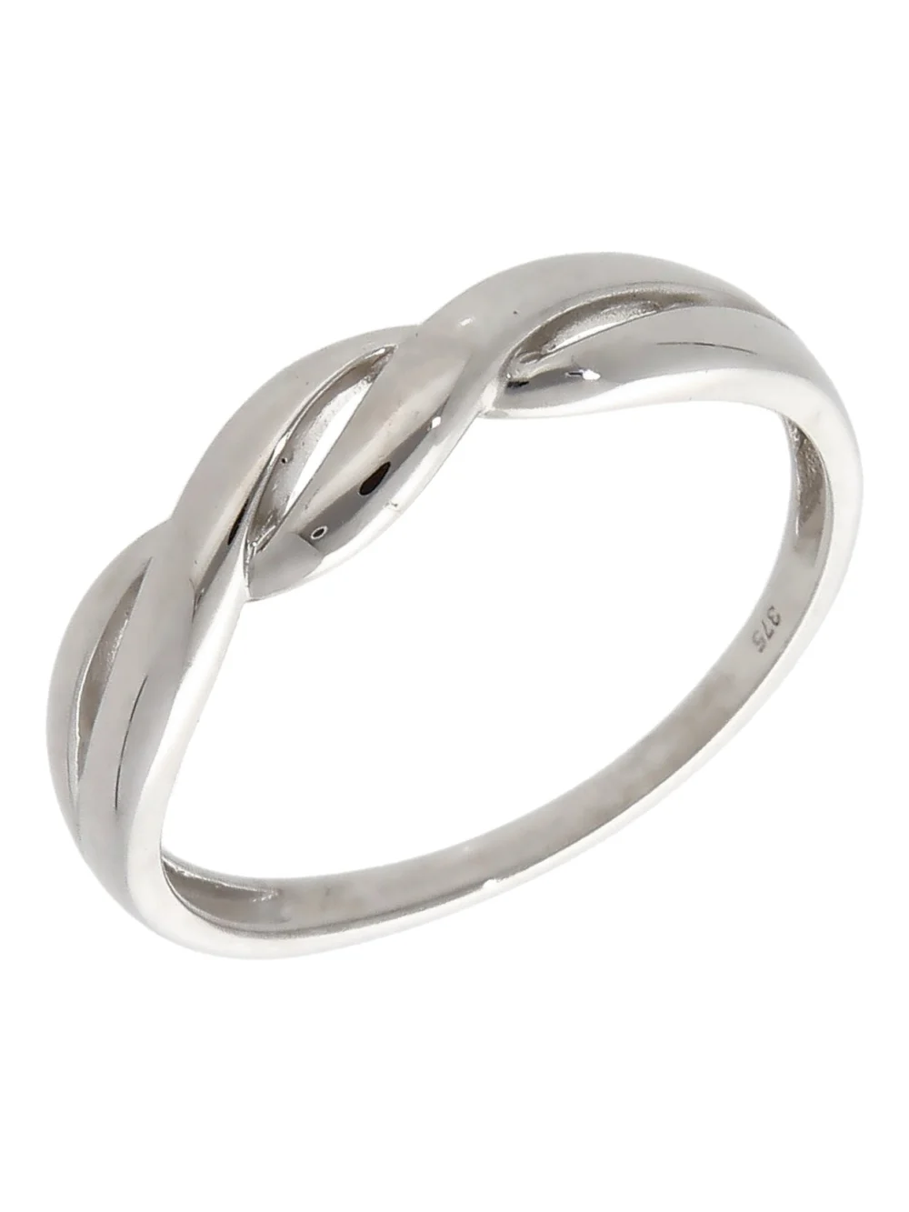 William May 9ct White Gold Crossover Wave Dress Ring