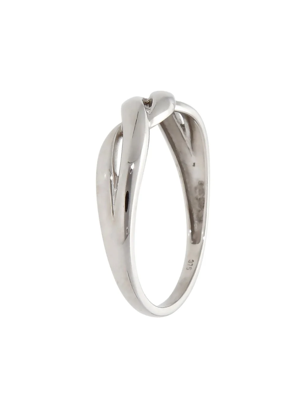 William May 9ct White Gold Crossover Wave Dress Ring, view 2