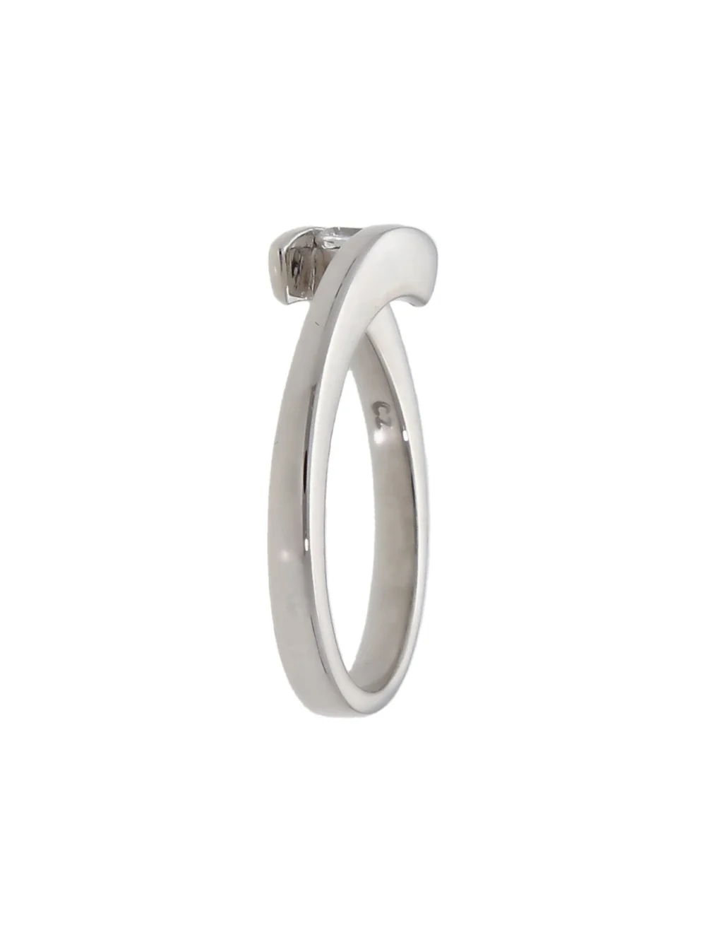 William May 9ct White Gold Cubic Zirconia Crossover Twist Ring, view 2
