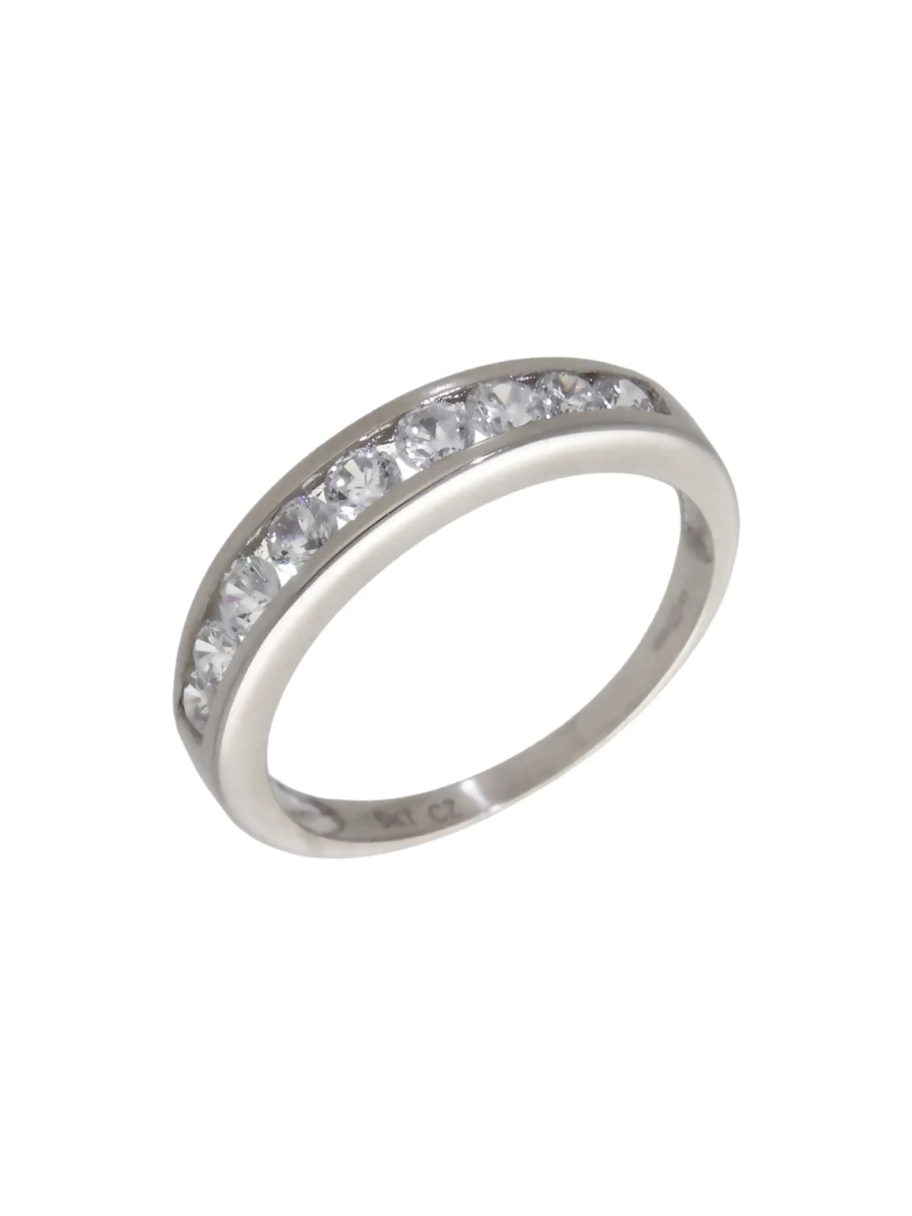 William May 9ct White Gold Cubic Zirconia Half Eternity Ring