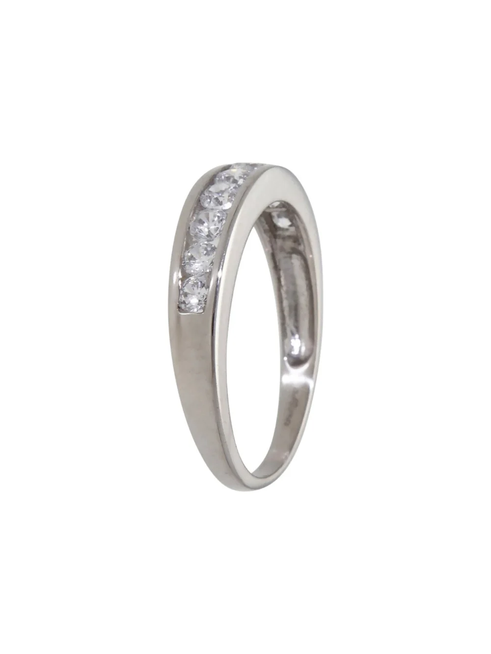 William May 9ct White Gold Cubic Zirconia Half Eternity Ring, view 2