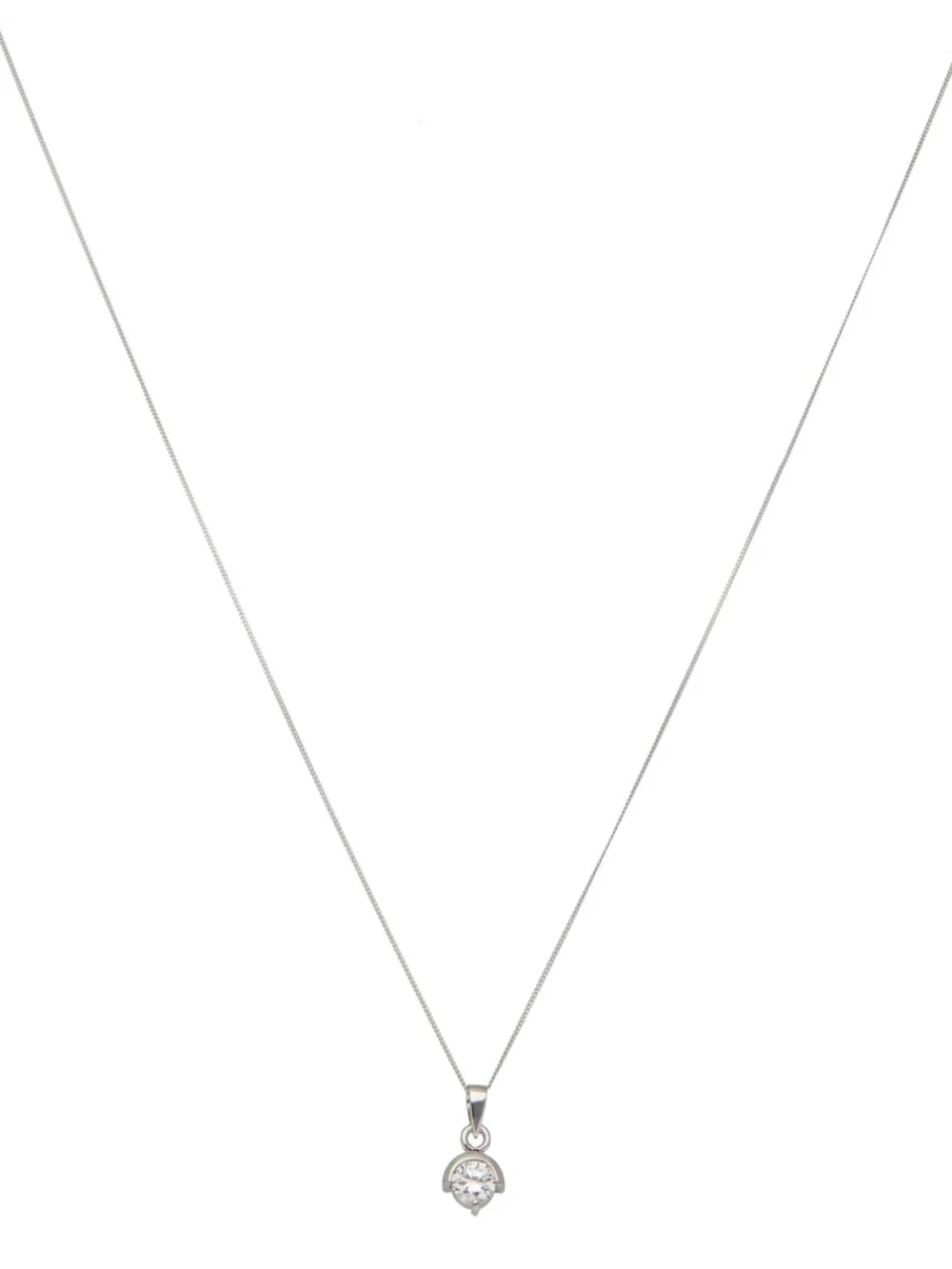 William May 9ct White Gold Cubic Zirconia Pendant Necklace, view 2