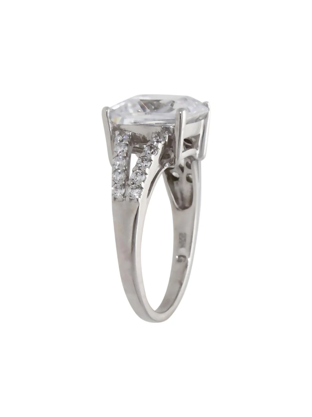 William May 9ct White Gold Cubic Zirconia Solitaire Dress Ring, view 2