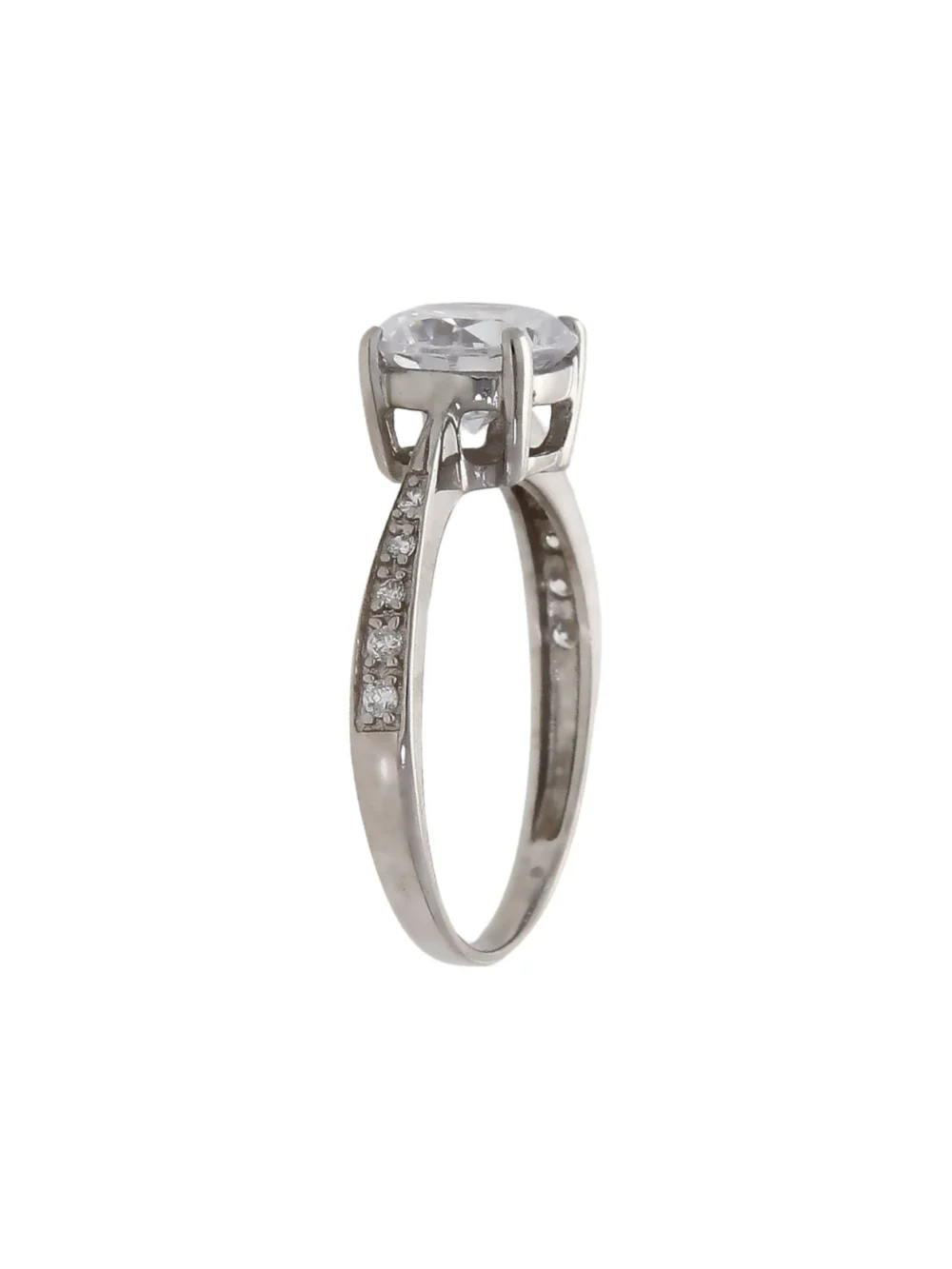 William May 9ct White Gold Cubic Zirconia Solitaire Ring, view 2