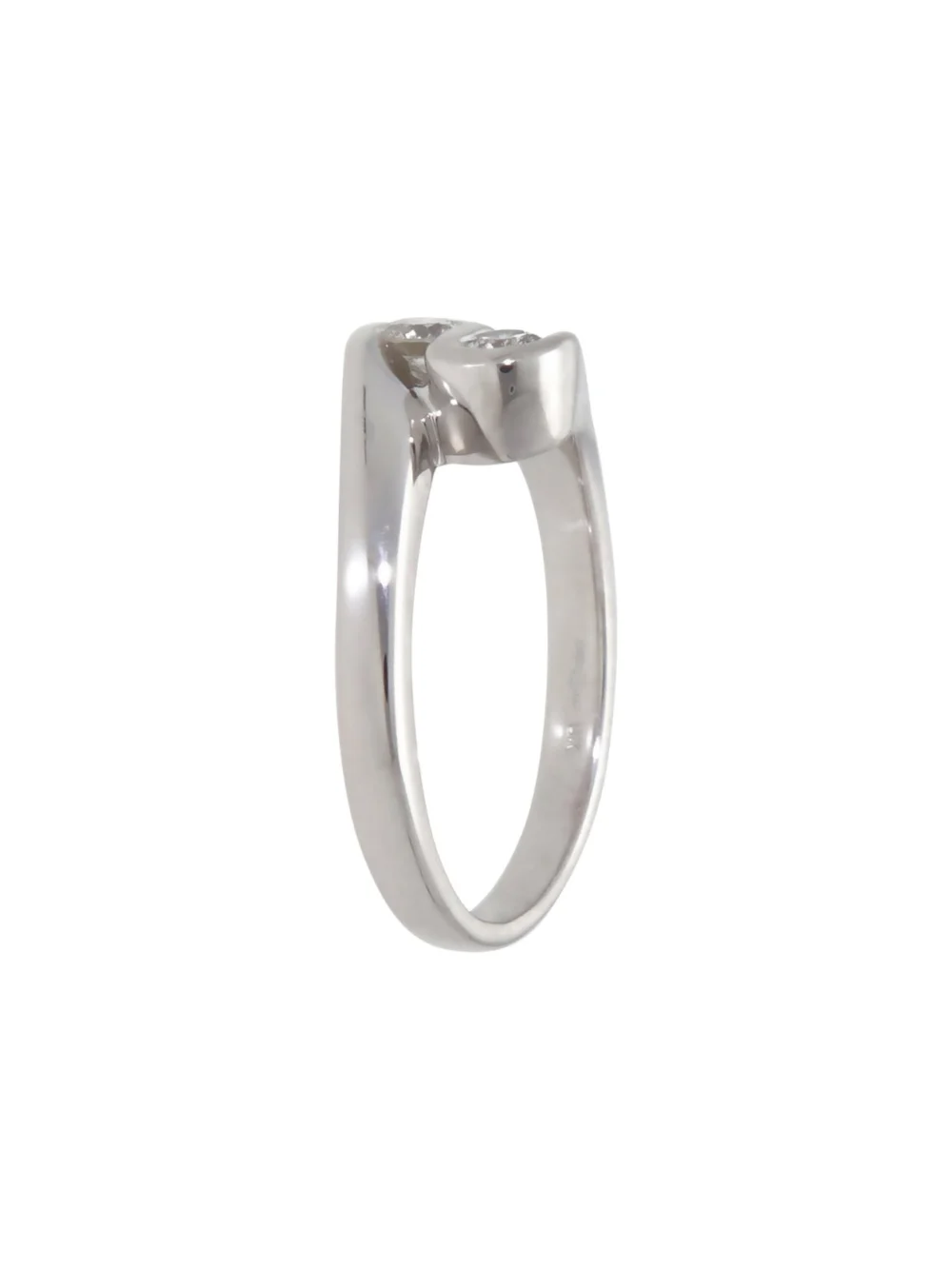 William May 9ct White Gold Diamond 2 Stone Twist Ring, view 2