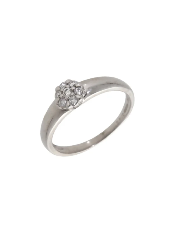 William May 9ct White Gold Diamond Cluster Ring