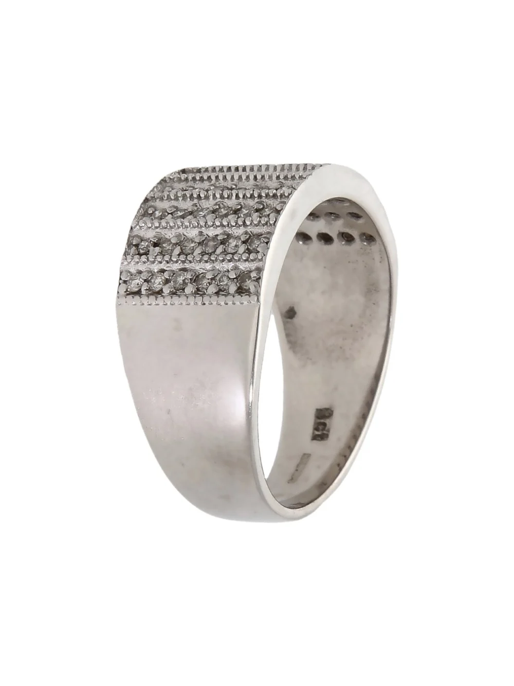 William May 9ct White Gold Diamond Multi Row Band Dress Ring, view 2