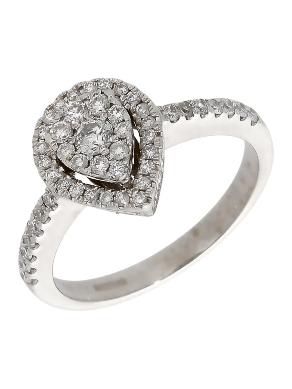 William May 9ct White Gold Diamond Pear Cluster Ring