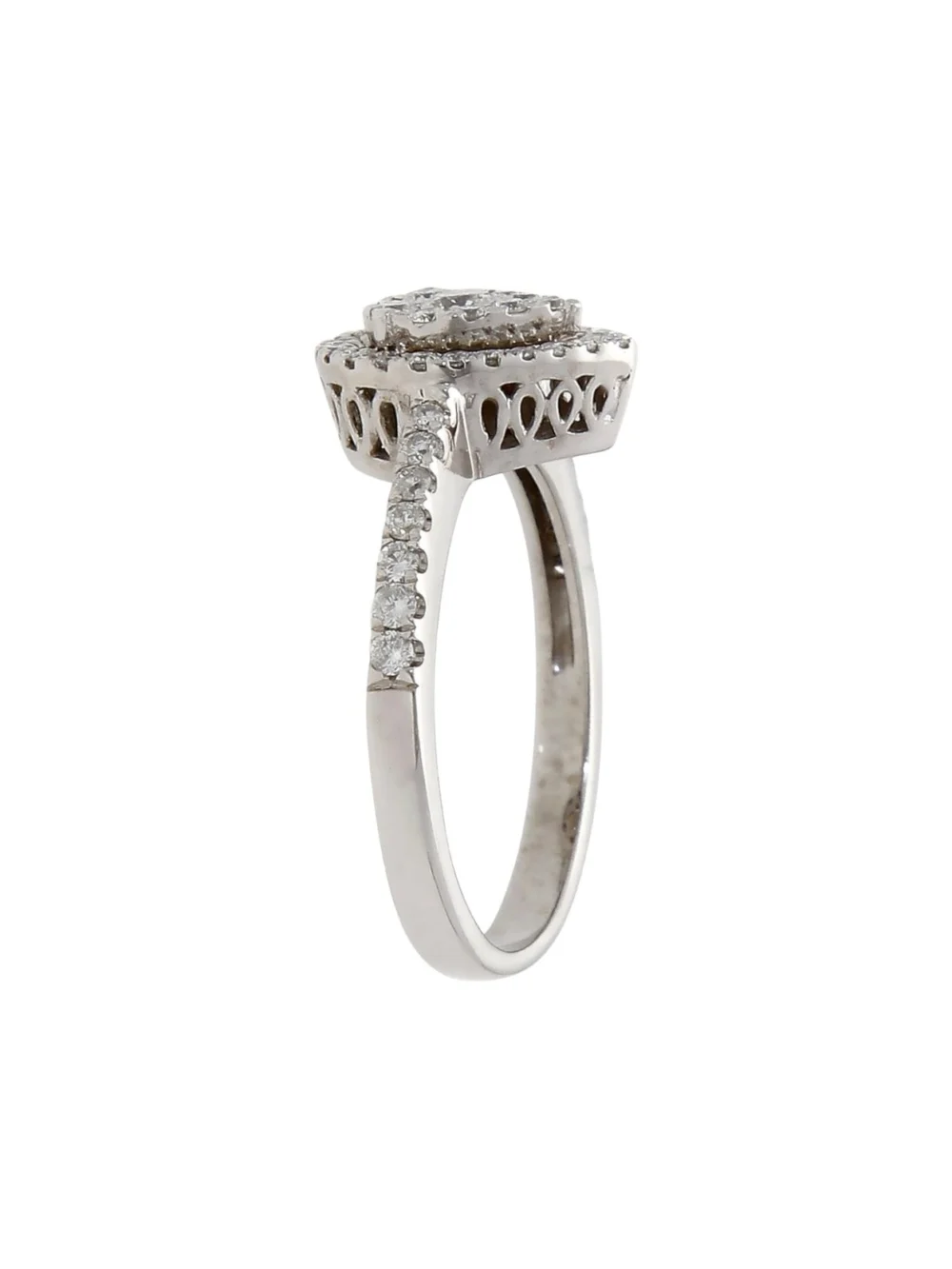William May 9ct White Gold Diamond Pear Cluster Ring, view 2