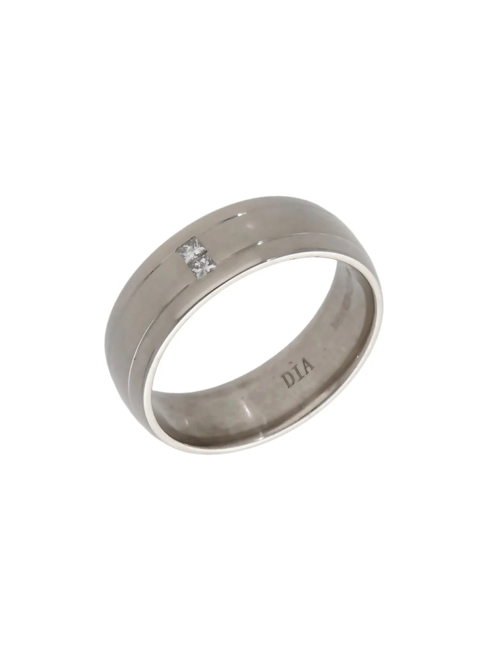 William May 9ct White Gold Diamond Set 6mm Wedding Band Ring