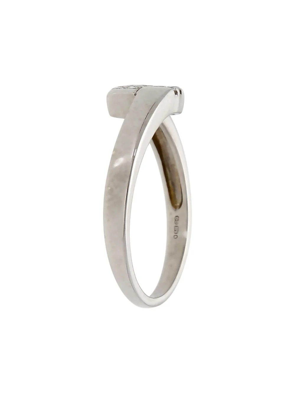 William May 9ct White Gold Diamond Set Crossover Band Ring, view 2