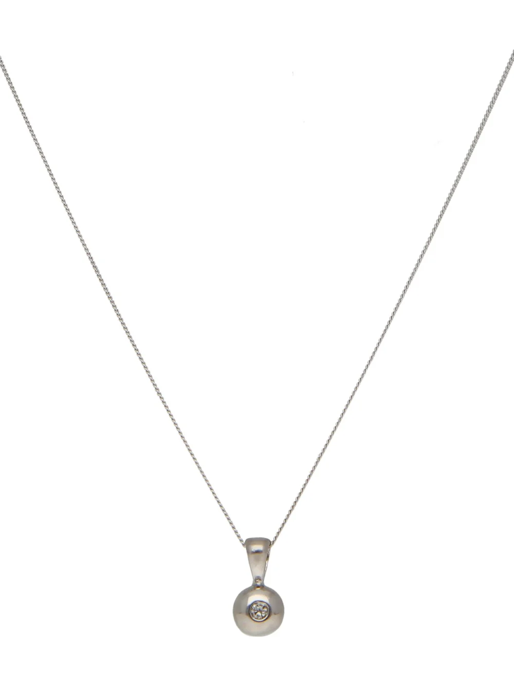 William May 9ct White Gold Diamond Set Pendant & Chain Necklace