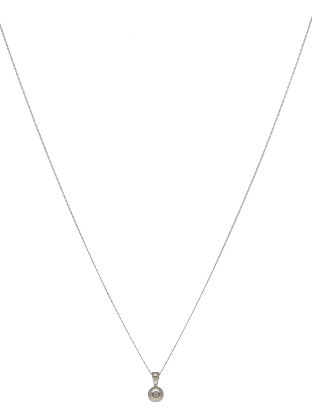 William May 9ct White Gold Diamond Set Pendant & Chain Necklace, view 2