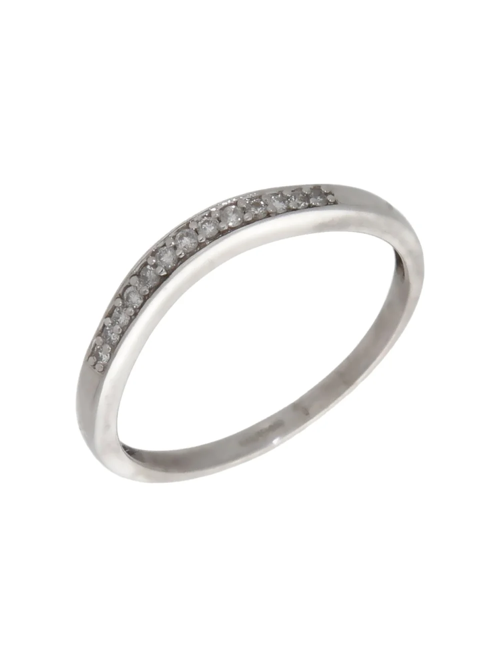 William May 9ct White Gold Diamond Set Wave Shaped Band Ring