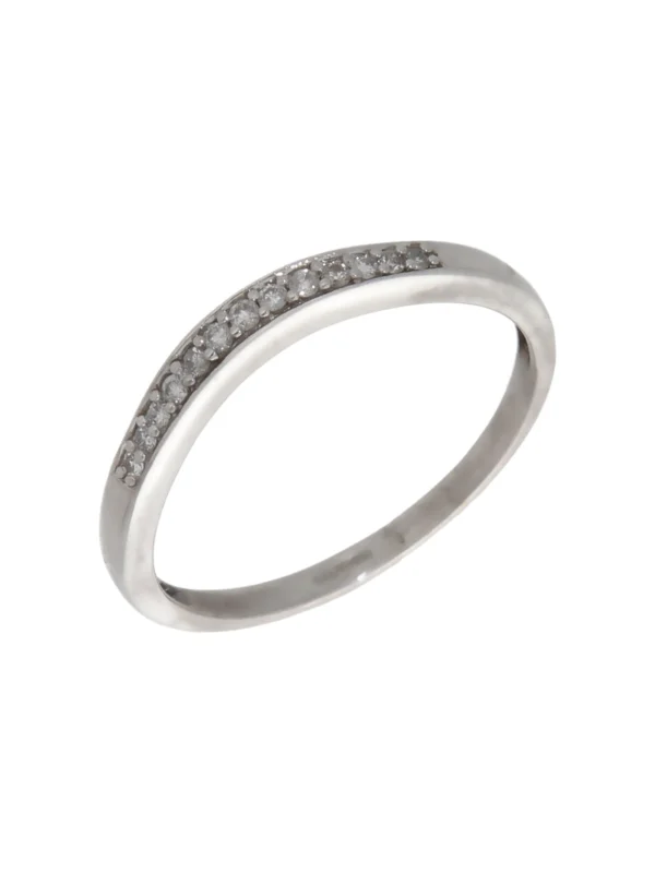 William May 9ct White Gold Diamond Set Wave Shaped Band Ring
