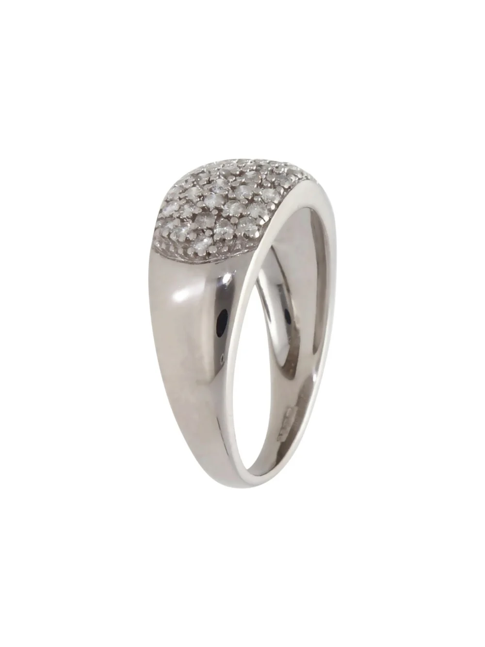 William May 9ct White Gold Domed Diamond Multi Row Dress Ring, view 2
