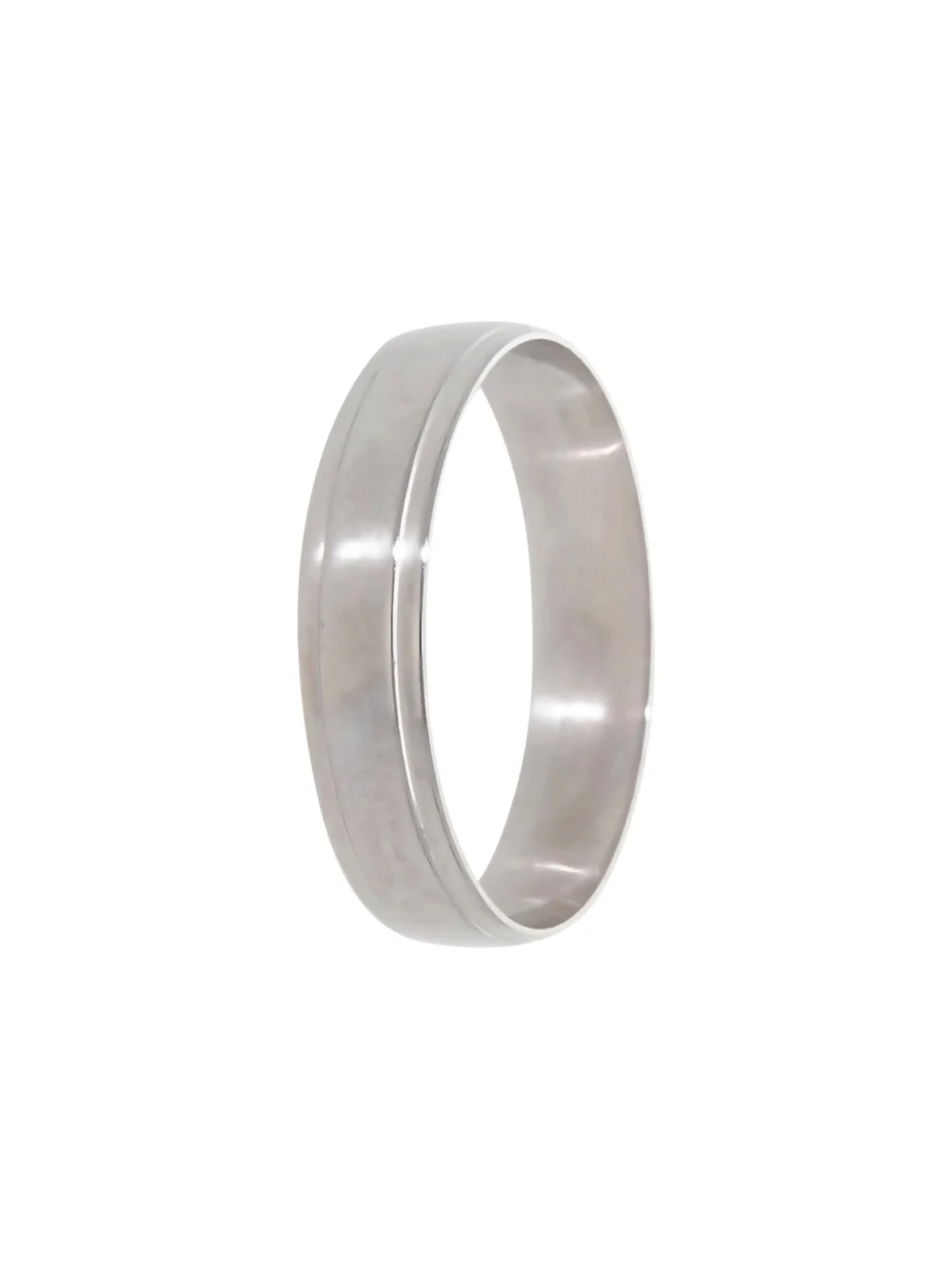 William May 9ct White Gold Edged 5mm Wedding Band Ring, view 2