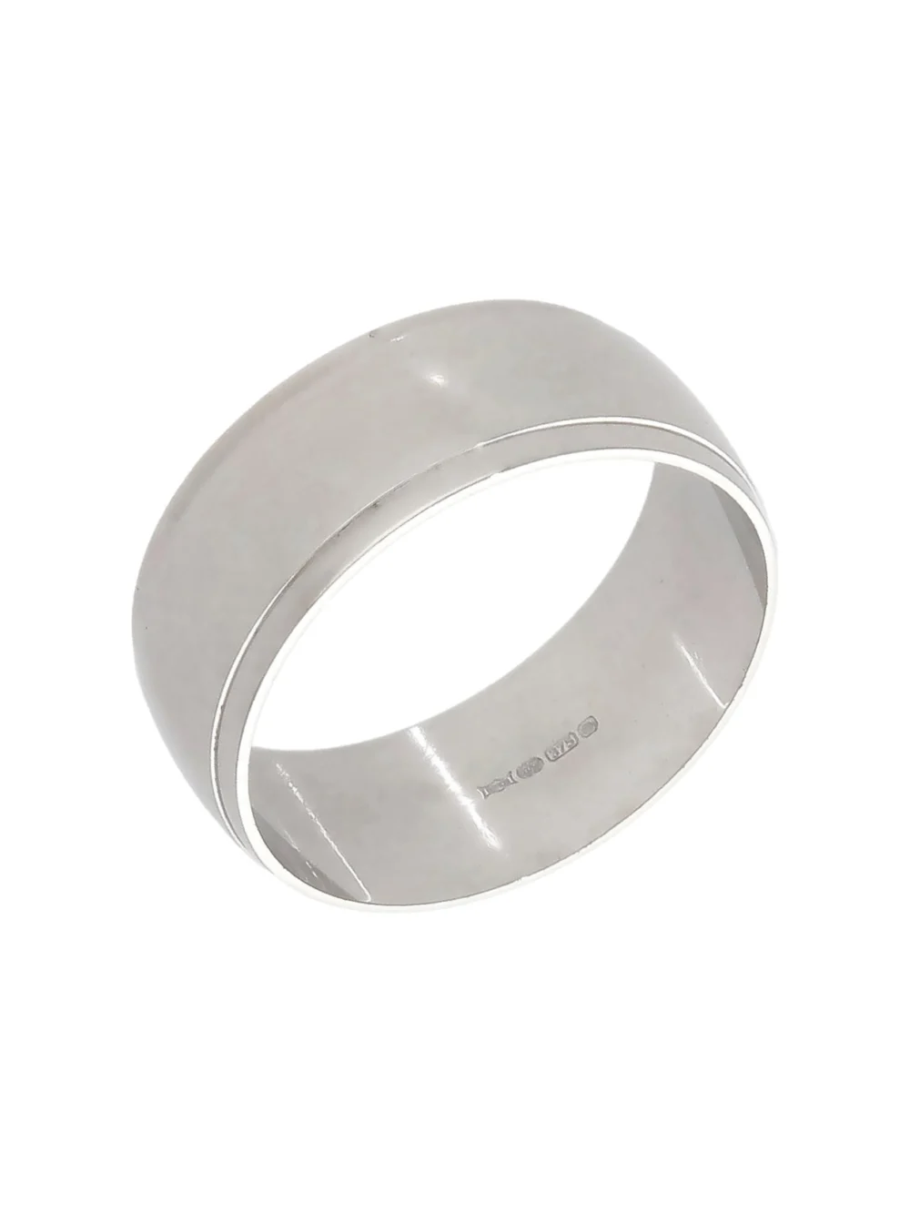 William May 9ct White Gold Edged 8mm Wedding Band Ring