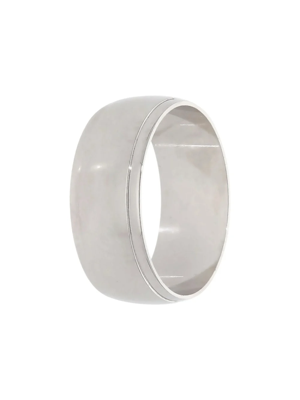 William May 9ct White Gold Edged 8mm Wedding Band Ring, view 2